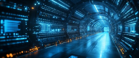 Obraz premium Futuristic tunnel design technology