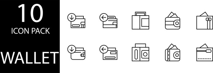 wallet icon design set