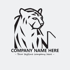 Phanter illustration black and white for logo company vector image
