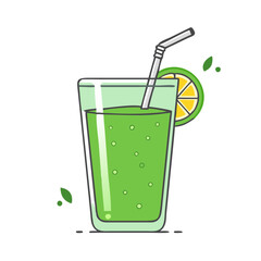 green smoothie icon, green smoothie vector illustration-simple illustration of green smoothie, perfect for green smoothie logos and icons
