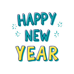 happy new year text icon, happy new year text vector illustration-simple illustration of happy new year text, perfect for happy new year text logos and icons