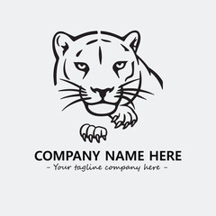 Phanter illustration black and white for logo company vector image
