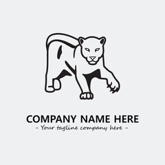 Phanter illustration black and white for logo company vector image
