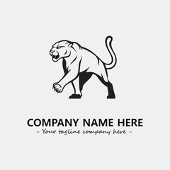 Phanter illustration black and white for logo company vector image
