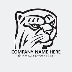 Phanter illustration black and white for logo company vector image
