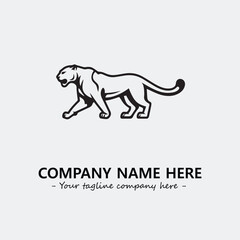 Phanter illustration black and white for logo company vector image
