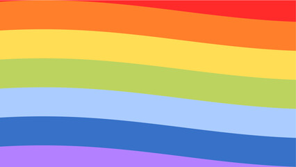 Horizontal wavy stripes in rainbow colors. LGTBI pride and diversity background.