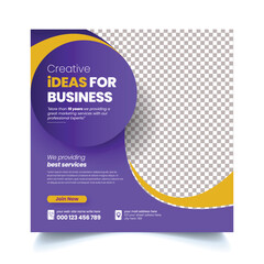 Set of editable social media post and web banner design for corporate business marketing agency, promotional advertising template for social media story design