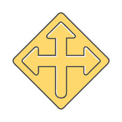 intersection icon, intersection vector illustration-simple illustration of intersection, perfect for intersection logos and icons