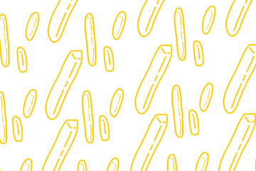 Seamless pattern minimalist flat French fries design background. Fries potatoes. Wallpaper. Breadstick