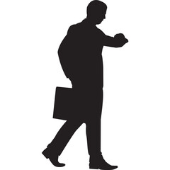 Silhouette of Businessman in walk poses Various Poses Corporate and Office