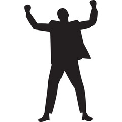 Silhouette of Businessman in walk poses Various Poses Corporate and Office