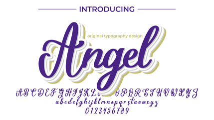 Angel Font Stylish brush painted an uppercase vector letters, alphabet, typeface