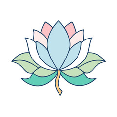 lotus flower icon, lotus flower vector illustration-simple illustration of lotus flower, perfect for lotus flower logos and icons