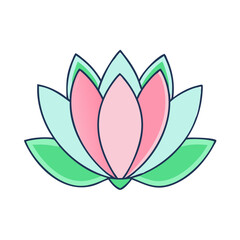 lotus flower icon, lotus flower vector illustration-simple illustration of lotus flower, perfect for lotus flower logos and icons