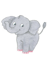 cute hand drawn watercolor elephant