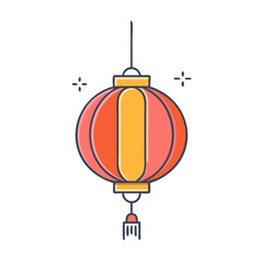 lunar new year lantern icon, lunar new year lantern vector illustration-simple illustration of lunar new year lantern, perfect for lunar new year lantern logos and icons