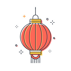 lunar new year lantern icon, lunar new year lantern vector illustration-simple illustration of lunar new year lantern, perfect for lunar new year lantern logos and icons