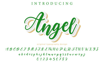 Angel Font Stylish brush painted an uppercase vector letters, alphabet, typeface