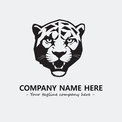 Phanter illustration black and white for logo company vector image
