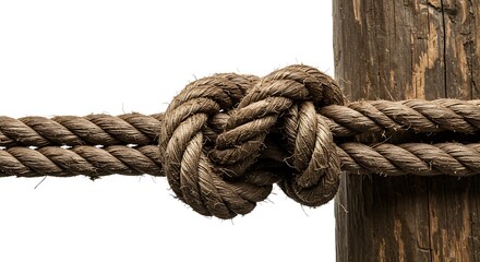 Timeless Knot: Rustic Rope and Weathered Wood AI Generated
