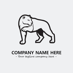 Phanter illustration black and white for logo company vector image
