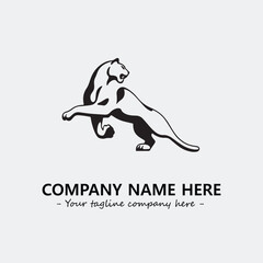 Phanter illustration black and white for logo company vector image
