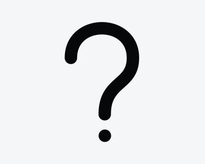 Question Mark Sign Queries FAQ Curious Symbol Ask for Help Desk Customer Service Research Discuss Connfuse Confusion Support Punctuation Icon Black Vector