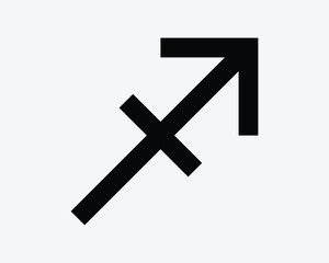 Obraz premium Sagittarius Zodiac Outline Sign Horoscope Astrology Line Symbol Astronomy Arrow Shoot Shotting Icon Black White Graphic Illustration Artwork Myth