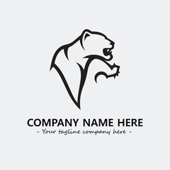 Phanter illustration black and white for logo company vector image
