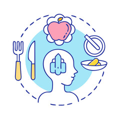mindful eating icon, mindful eating vector illustration-simple illustration of mindful eating, perfect for mindful eating logos and icons