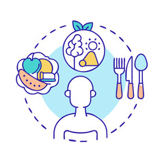 mindful eating icon, mindful eating vector illustration-simple illustration of mindful eating, perfect for mindful eating logos and icons