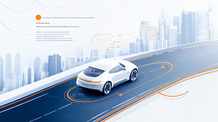 Future Car Autonomous Driving Concept Poster
