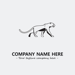 Phanter illustration black and white for logo company vector image
