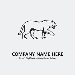 Phanter illustration black and white for logo company vector image
