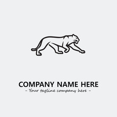 Phanter illustration black and white for logo company vector image
