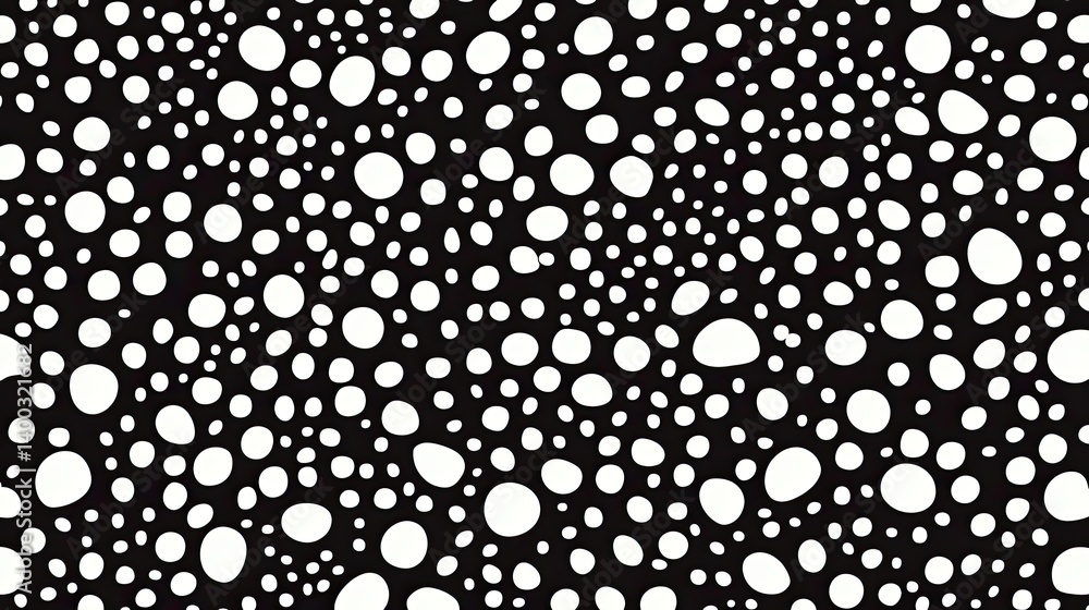 Poster seamless polka dot pattern creates a dynamic and modern contrasting background