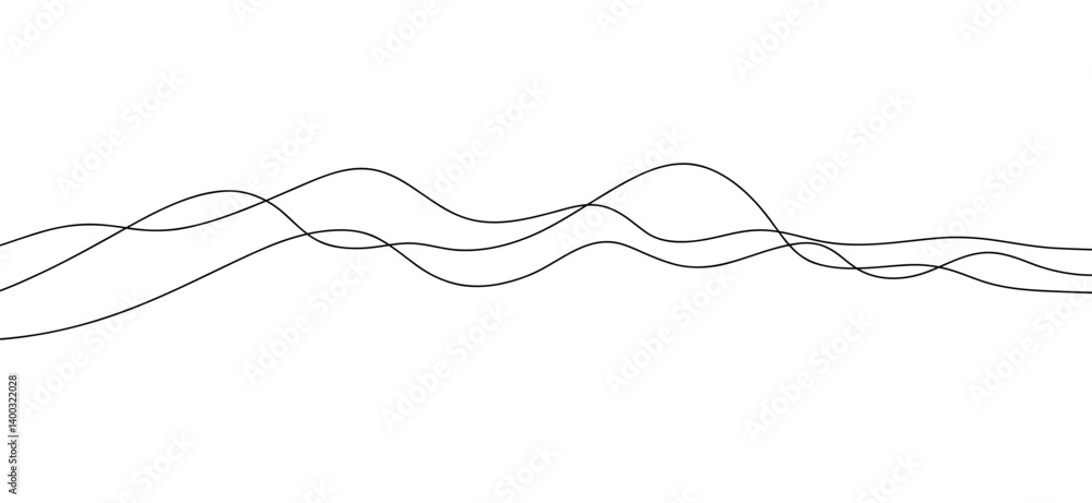 Aufkleber abstract curve of a wave line on a white background. minimalistic modern background. graphic illustr
