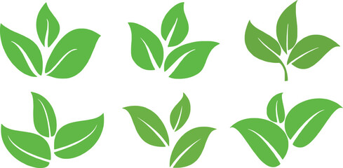 Green Leaf Icon in Flat Style, Isolated on White Background – Nature Icon Set, Leaf Vector Illustration