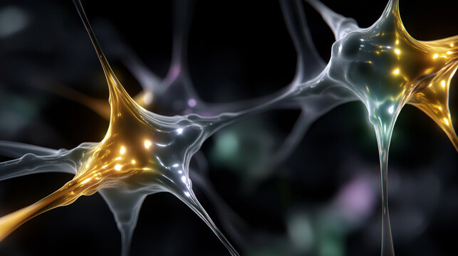 A glowing network of biogenic forms in abstract design