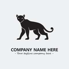 Phanter illustration black and white for logo company vector image
