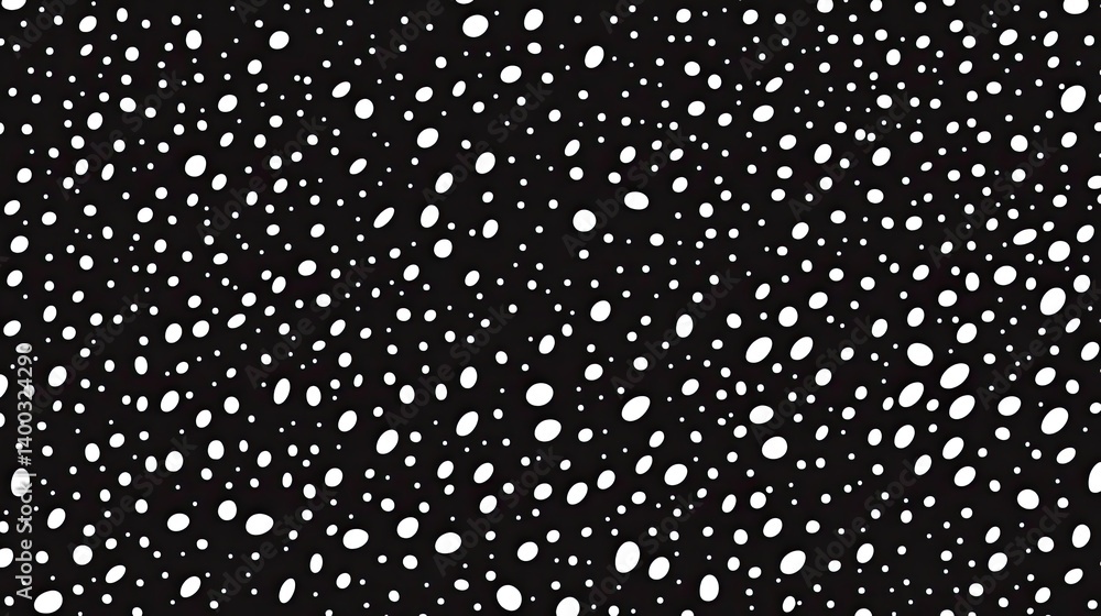 Poster abstract monochrome vector design: repetitive pattern of various sized dots