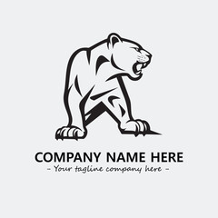 Phanter illustration black and white for logo company vector image
