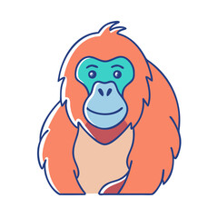 orangutan icon, orangutan vector illustration-simple illustration of orangutan, perfect for orangutan logos and icons