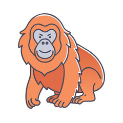 orangutan icon, orangutan vector illustration-simple illustration of orangutan, perfect for orangutan logos and icons