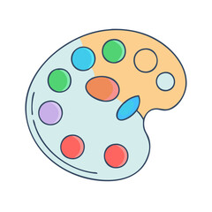 paint palette icon, paint palette vector illustration-simple illustration of paint palette, perfect for paint palette logos and icons