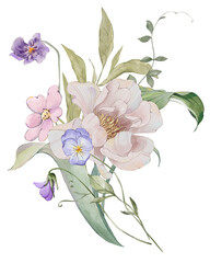 Watercolor floral bouquet