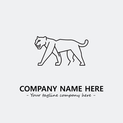 Phanter illustration black and white for logo company vector image
