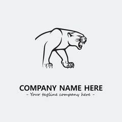 Phanter illustration black and white for logo company vector image
