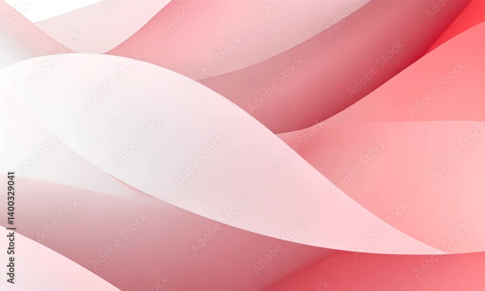 Poster Abstract flowing red and white gradient waves animated background video loop
